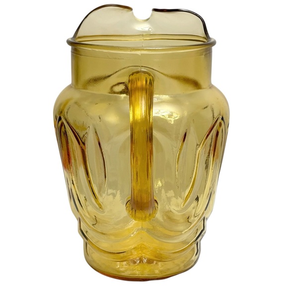 VTG Anchor Hocking Colonial Amber Swirl 9” Tall Glass Pitcher with Ice Lip - Picture 3 of 8